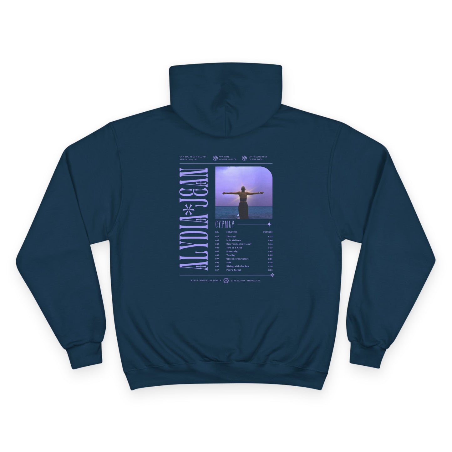 Can You Feel My Love? – Champion Hoodie (Designed by Alydia Jean)