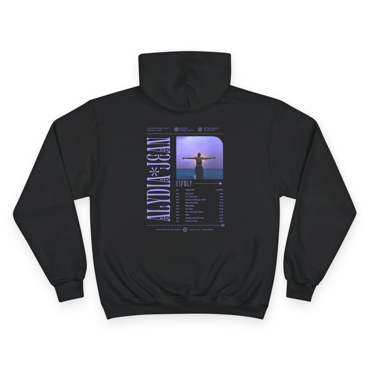 Can You Feel My Love? – Champion Hoodie (Designed by Alydia Jean)