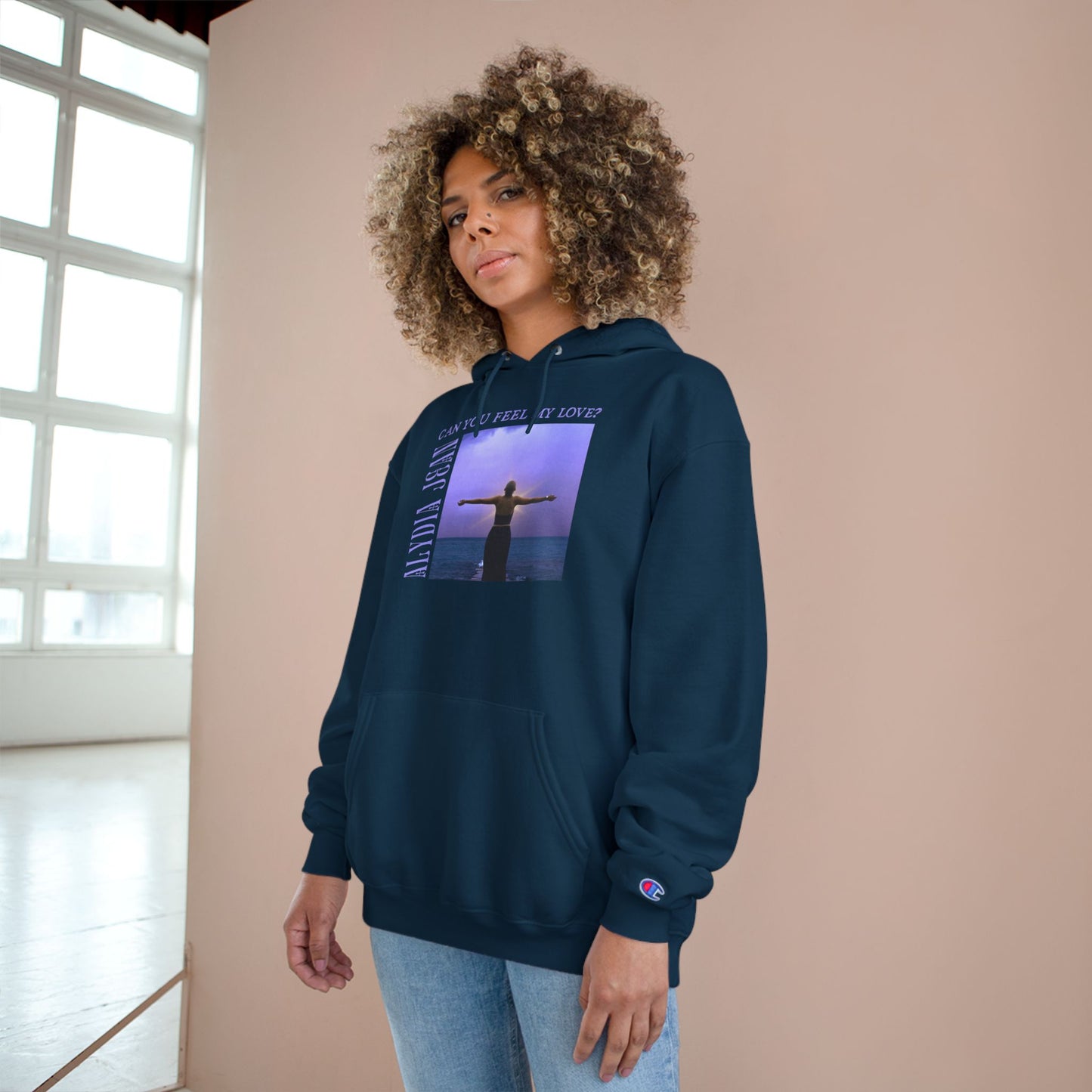 Can You Feel My Love? – Champion Hoodie (Designed by Alydia Jean)