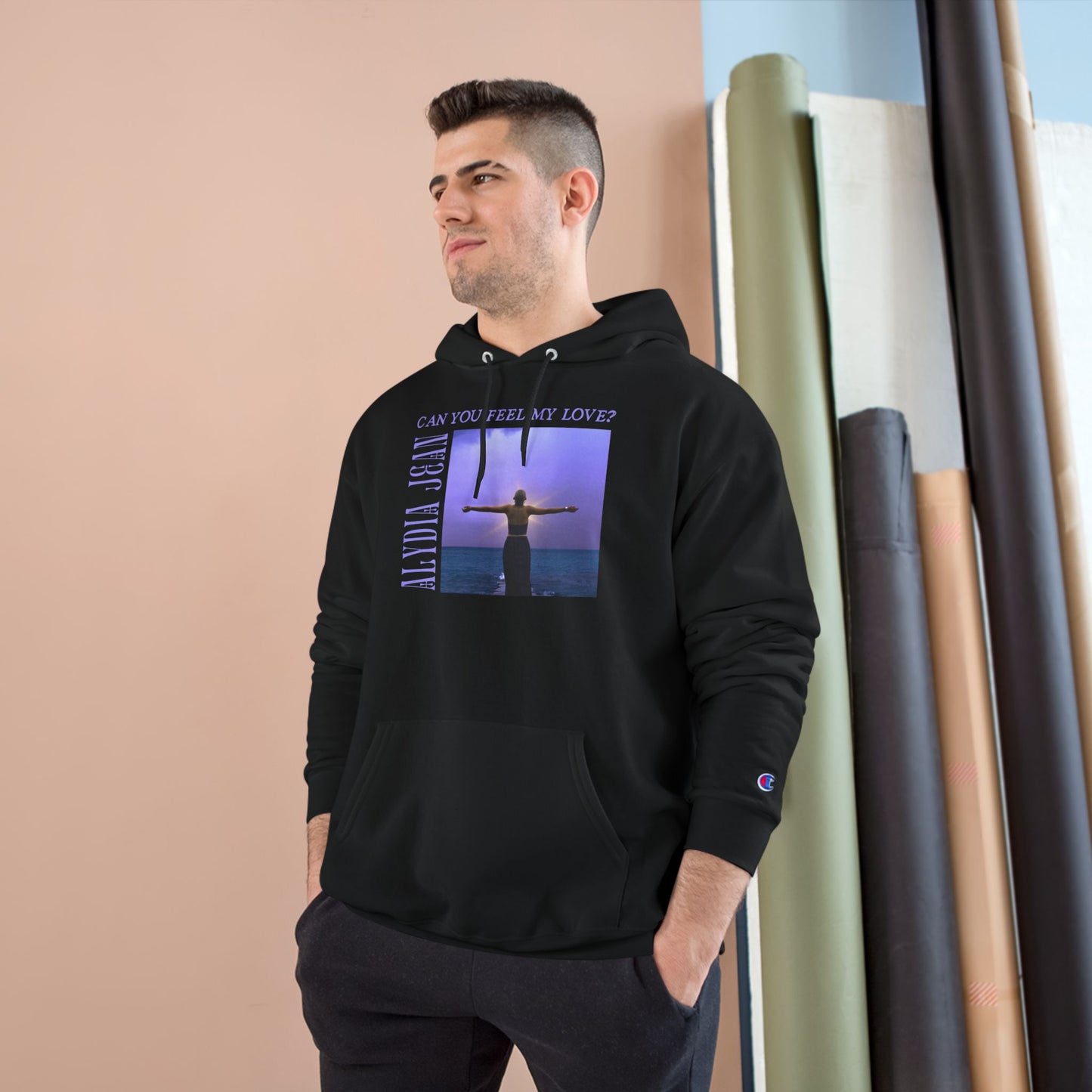 Can You Feel My Love? – Champion Hoodie (Designed by Alydia Jean)