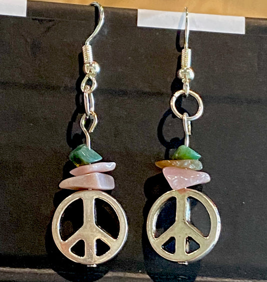 Peace Agate Earrings ☮️