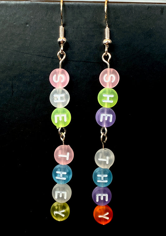 Pronoun Earrings 🏳️‍🌈